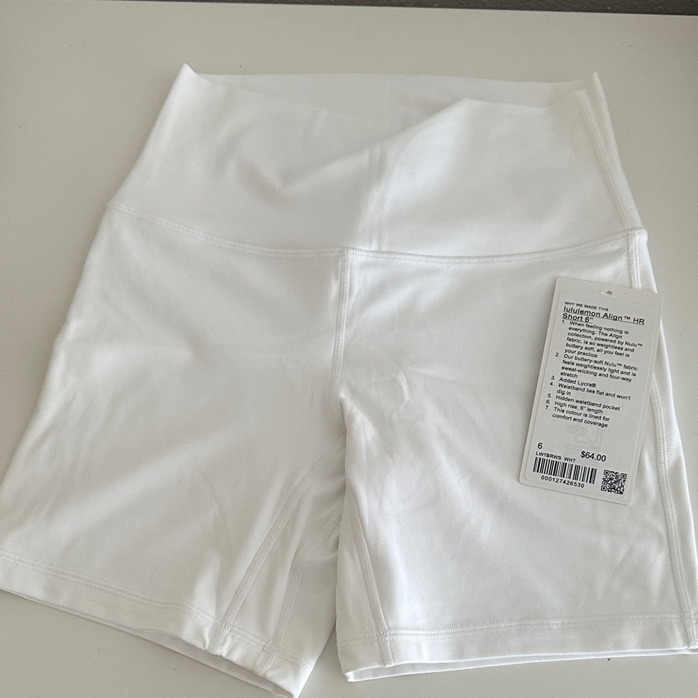 lululemon white align shorts